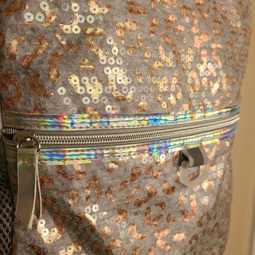 Women's Sequin Leopard Print Backpack